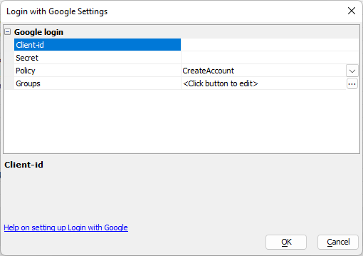Login with Google Settings